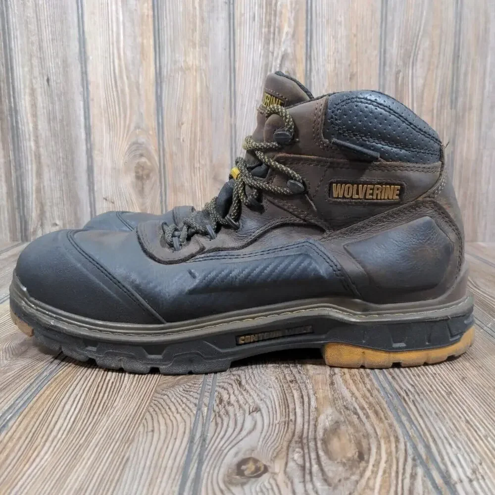 Wolverine Men Leather Work Boots 400‎ Gram Thinsulate Safety Toe Sz 12 W10721
